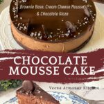 Pinterest image for Chocolate Mousse Cake with Brownie Base.