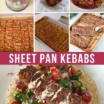 Pinterest image for Sheet Pan Kebabs made with Ground Beef and Lamb.