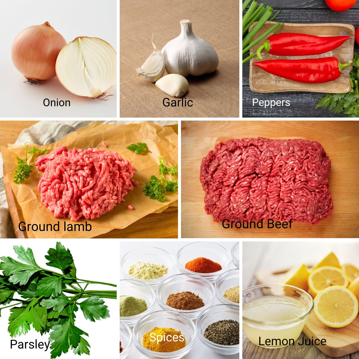 Ingredients for sheet pan kebabs.