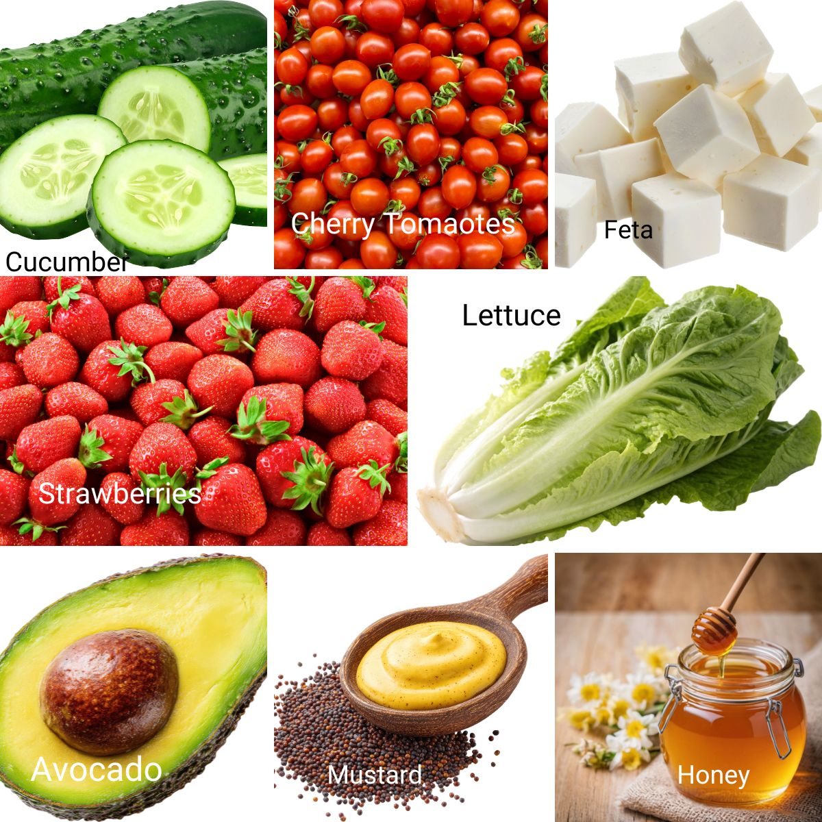 Ingredients for the Strawberry Salad Recipe.