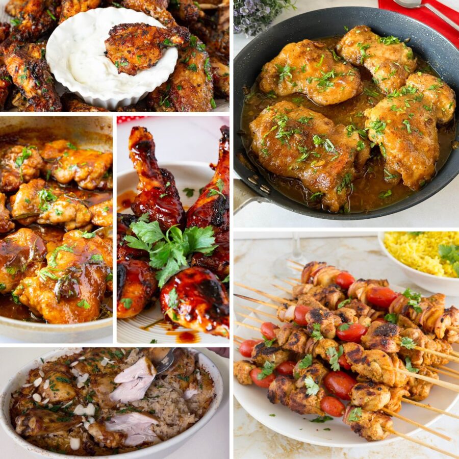 Collage with Easy Summer Chicken Dinners.