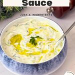 Pinterest image for Homemade Tzatziki sauce.