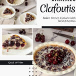 Pinterest image for Baked Fresh Custard Cherry Clafoutis.