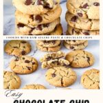 Pinterest image for Tahini Chocolate Chip Cookies.