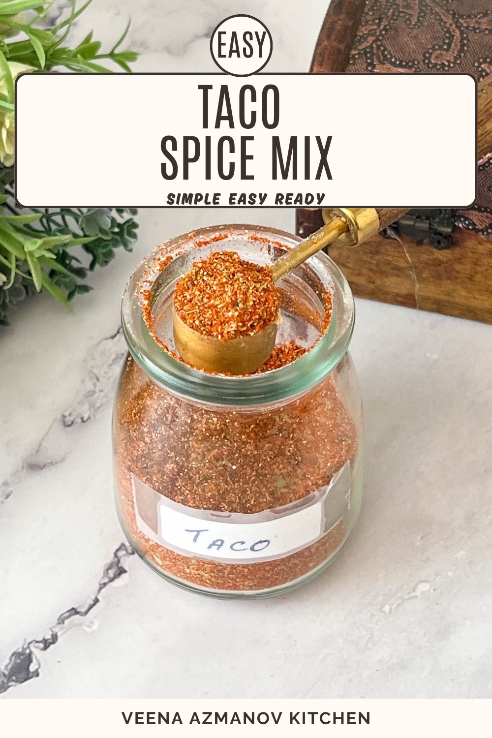 Pinterest image for Taco Seasoning.