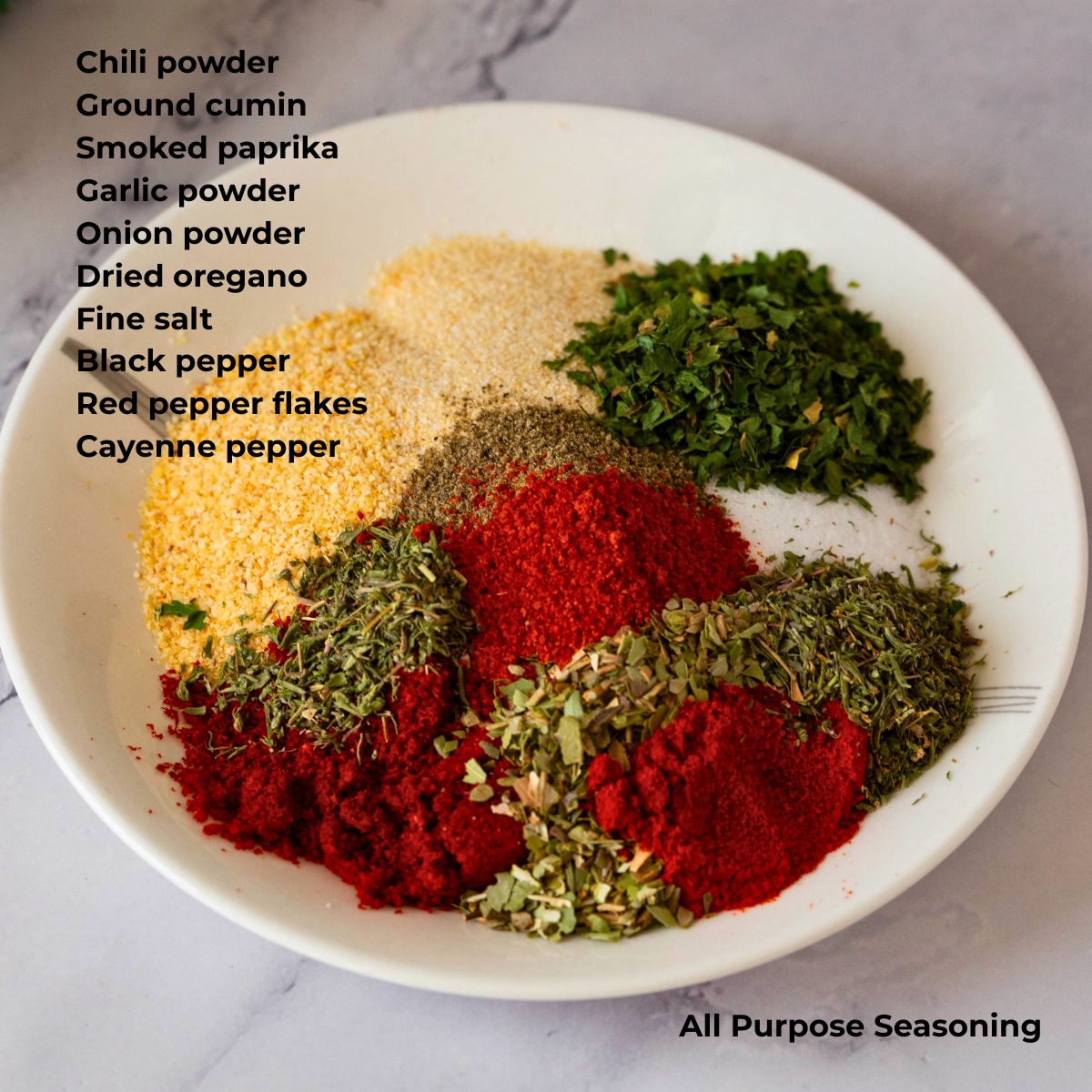 Ingredients for All Purpose Seasoning.