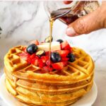 Pinterest image for buttermilk waffles.