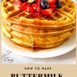 Pinterest image for buttermilk waffles.