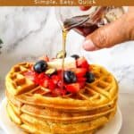 Pinterest image for buttermilk waffles.