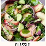 Pinterest image for Fresh Peach Salad.