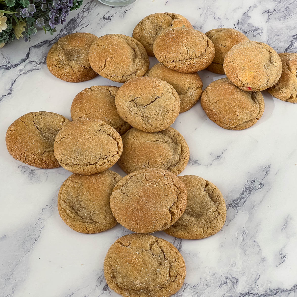 A stack of chewy brown sugar cookies.