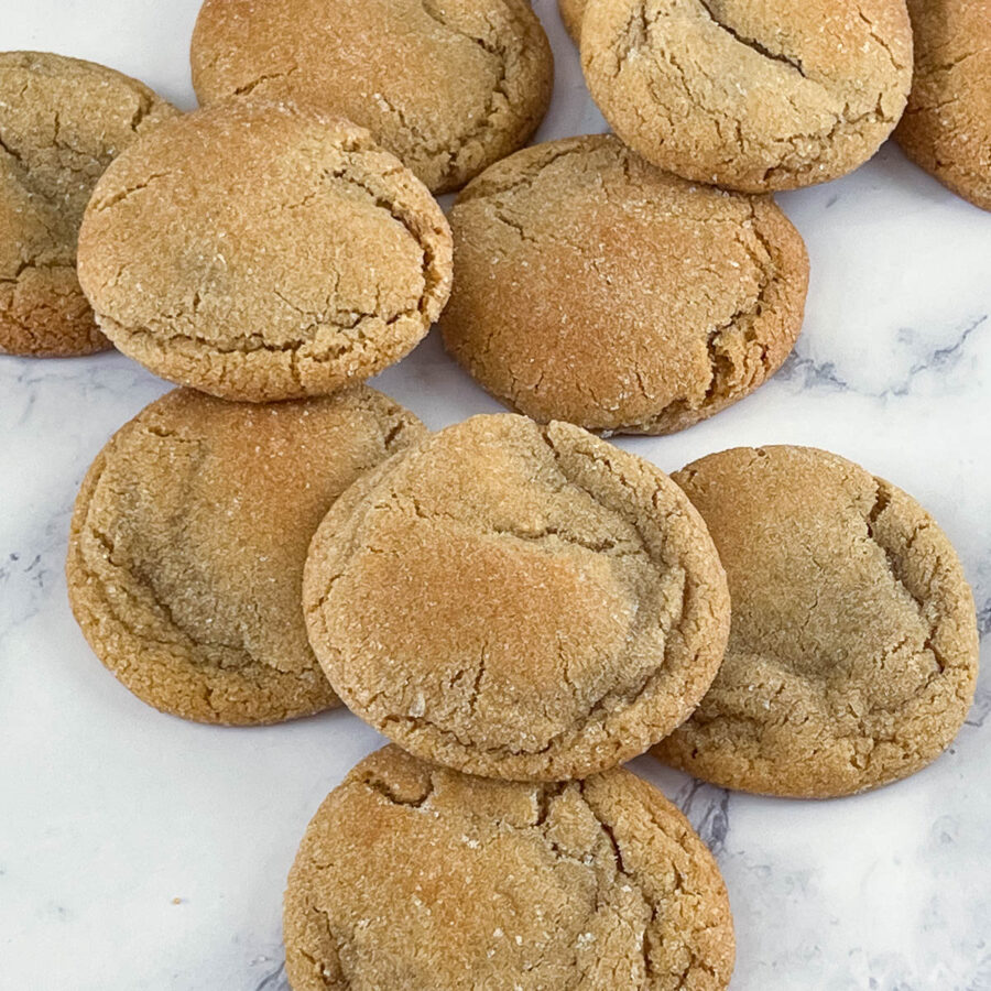 Chewy brown sugar cookies on the table.