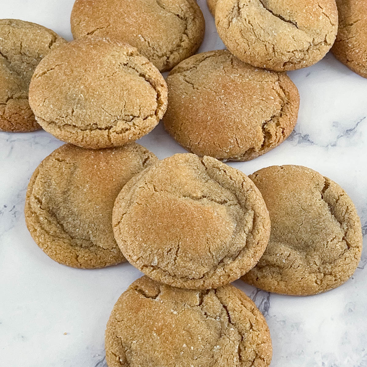 Chewy brown sugar cookies on the table.