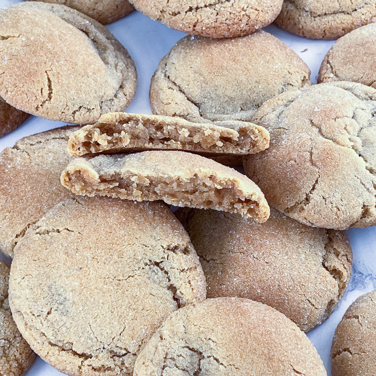 Soft and chewy center of a brown sugar cookie.