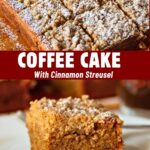 Pinterest image Coffee Cake with Cinnamon Streusel.