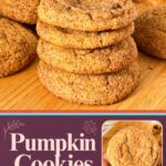 Pinterest image for Pumpkin Cookies.