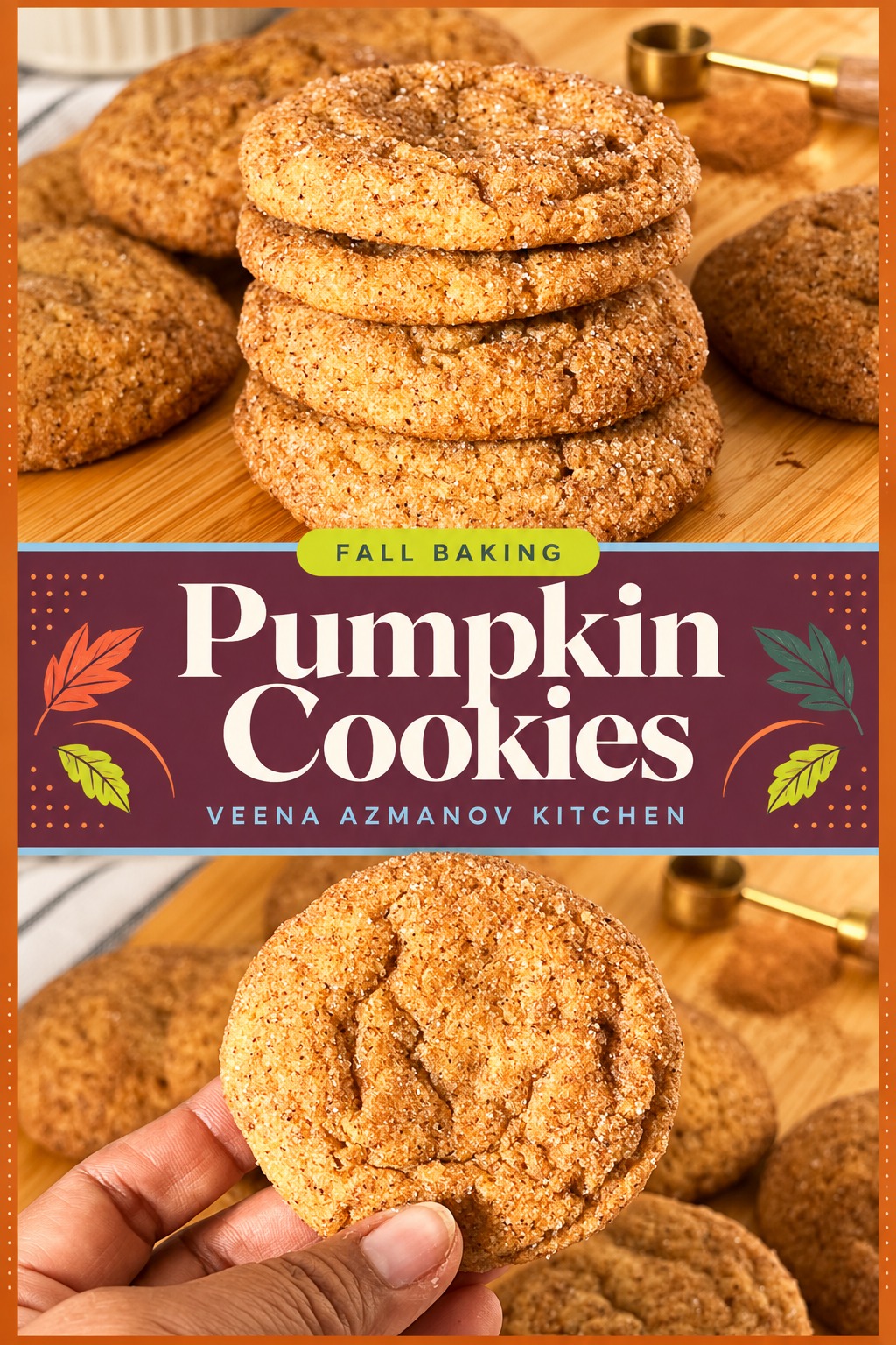 Pinterest image for Pumpkin Cookies.