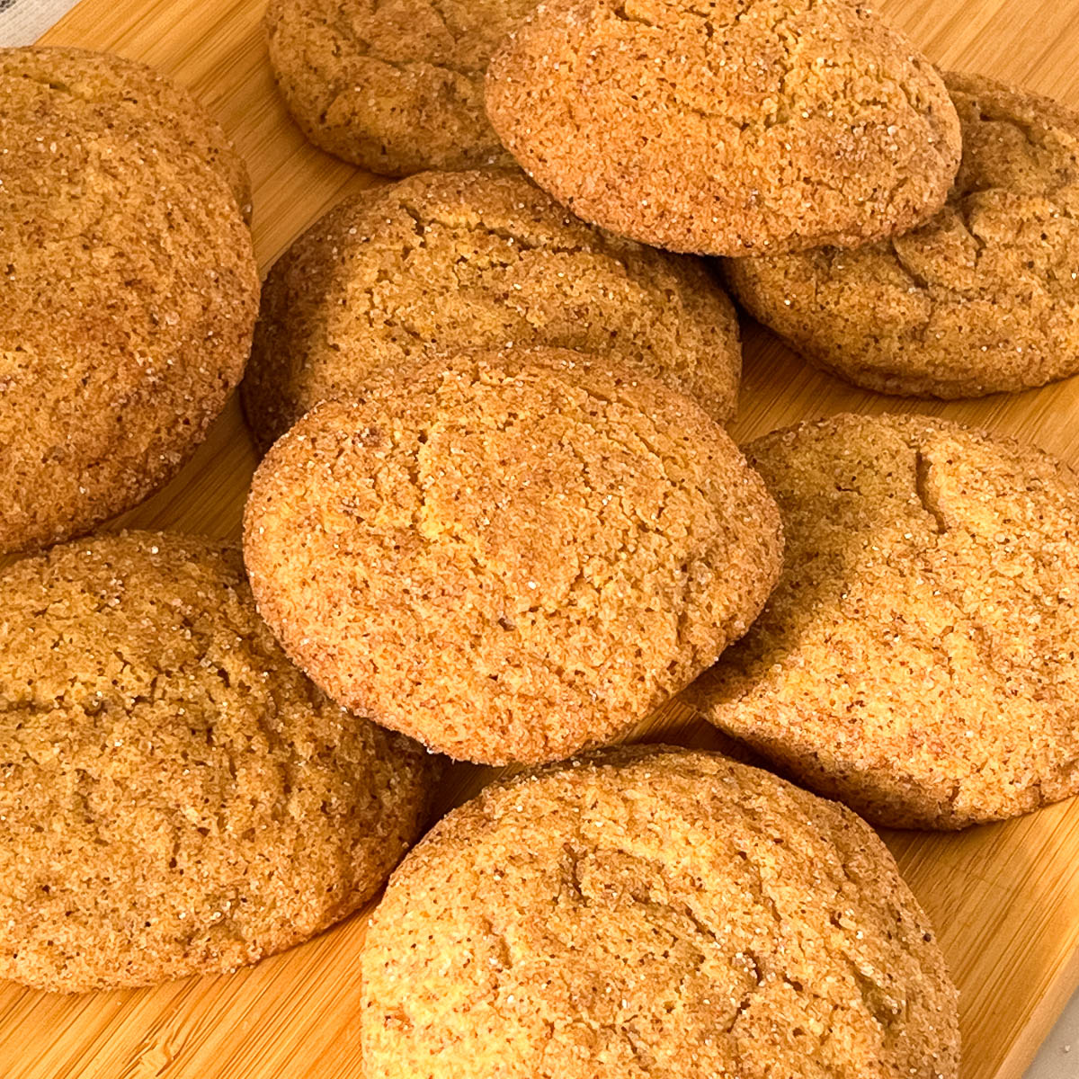 Baked pumpkin cookies on the table.