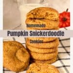 Pinterest image for Pumpkin Snickerdoodle Cookies.