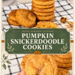 Pinterest image for Pumpkin Snickerdoodle Cookies.