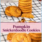 Pinterest image for Pumpkin Snickerdoodle Cookies.