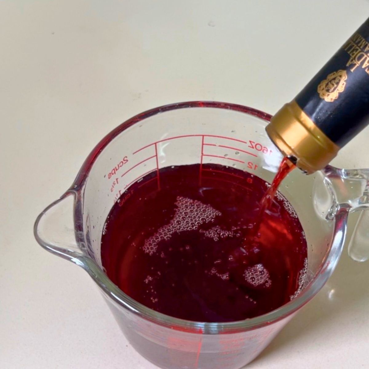 Making the liquid for roasting lamb.