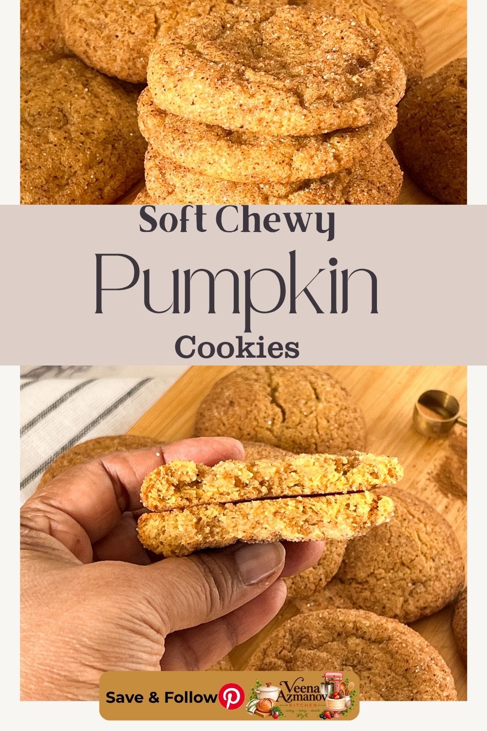 Pinterest image for Pumpkin Cookies.