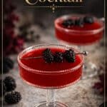Pinterest image for blackberry Cocktail Black Widow.