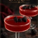Pinterest image for blackberry Cocktail Black Widow.