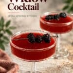 Pinterest image for blackberry Cocktail Black Widow.