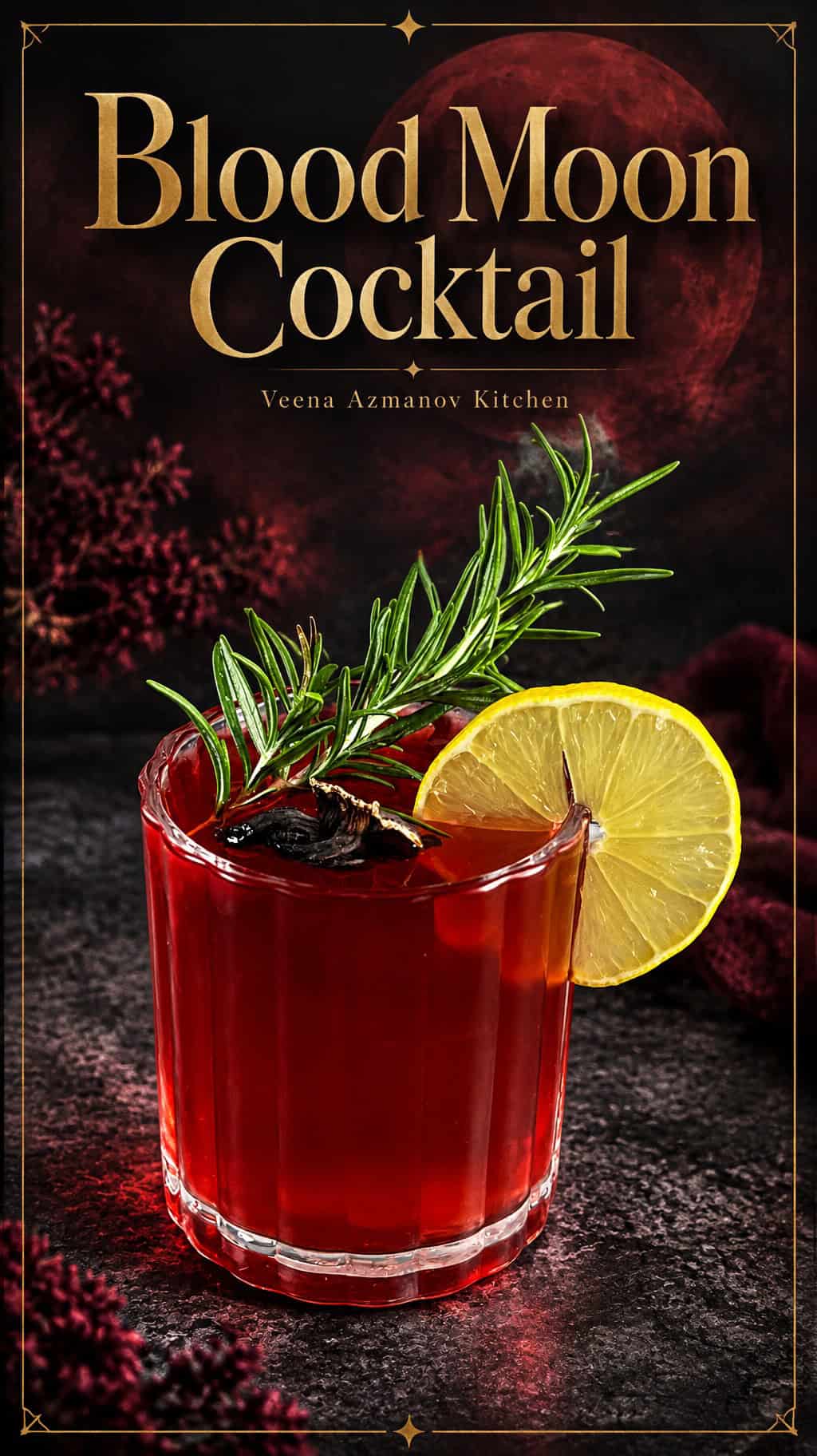 Pinterest image for Blood Moon Cocktail with Hibiscus.