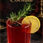 Pinterest image for Blood Moon Cocktail with Hibiscus.