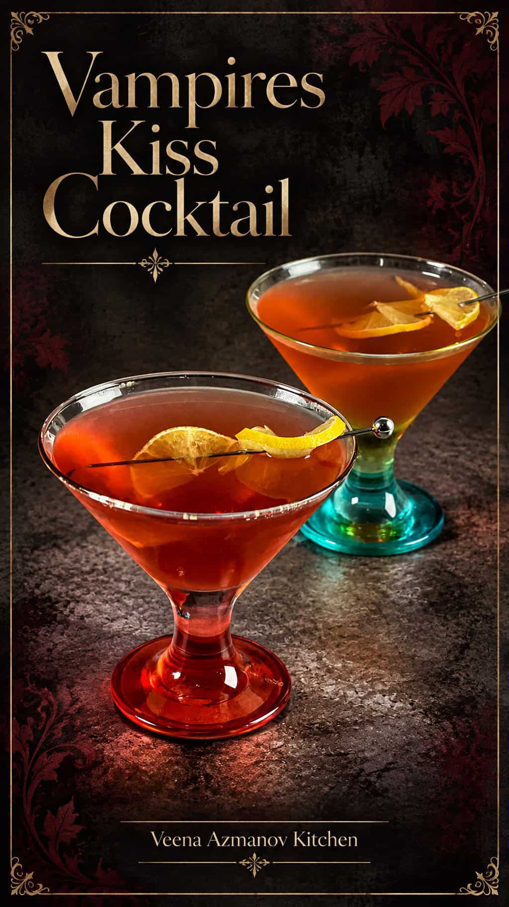 Pinterest image for Halloween Cocktail Vampire's Kiss.